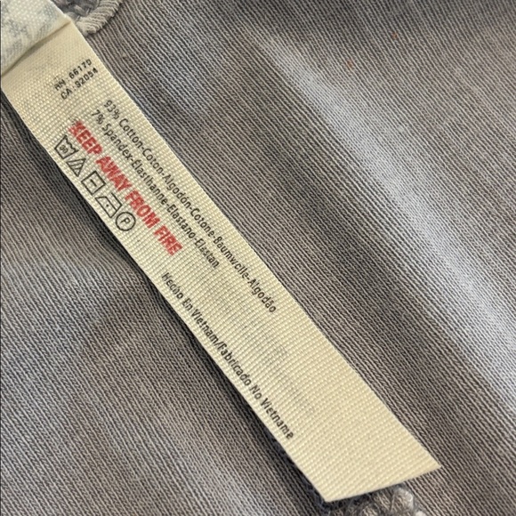 Free people Angie ribbed square neck shirt raw edges long sleeves grey sz medium - Picture 6 of 13